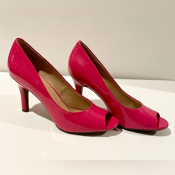 Kelly & Katie Ladies Pink Open Toe Pumps - 8 - Picture 1 of 6